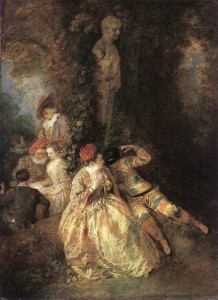 watteau peinture_Harlequin_and_Columbine_f