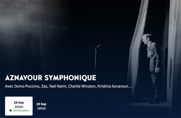 ORCHESTRE LAMOUREUX. PARIS, Philharmonie. AZNAVOUR SYMPHONIQUE, les 28 & 29 sept 2024 (Centenaire de Charles Aznavour).