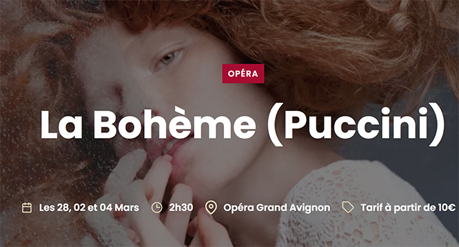 OPÉRA GRAND AVIGNON. Les 28 fév, 2 et 4 mars 2025. PUCCINI : La Bohème. Gabrielle Philiponet, Diego Godoy… Frédéric ROELS (mise en scène)