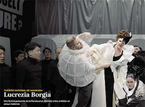 STREAMING, opéra. DONIZETTI : Lucrezia Borgia (NT Mannheim, déc 2025), jusqu’au 1er juillet 2027. Estelle Kruger, Sung Min Song… Rahel Thiel / Roberto Rizzi Brignoli