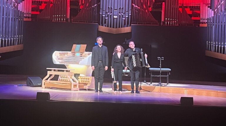CRITIQUE, concert. LYON, Auditorium, le 2 février 2026. « Tango & Co ». Lucienne Renaudin Vary (trompette), Félicien Brut (accordéon) Grégoire Rolland (orgue)