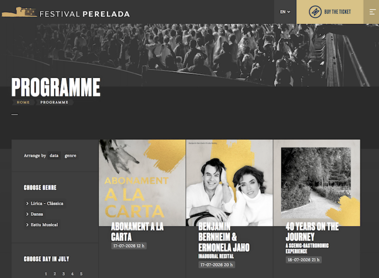 PERELADA (ESPAGNE). 40ème édition du Festival (d’été) de Peralada, du 17 juillet au 29 août 2026. Benjamin Bernheim, Ermonela Jaho, Bryn Terfel, Silvia Pérez Cruz, 10ème Campus Peralada, Lorena Nogal, Trio Fortuny, Montserrat Torrent…