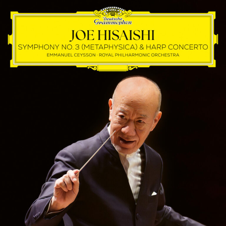 CD événement, annonce. JOE HISAISHI : SYMPHONY N°3 (« Metaphysica ») & HARP CONCERTO / Joe Hisaishi…  Emmanuel Ceylon, harpe / Royal Philharmonic Orchestra (1 cd Deutsche Grammophon)